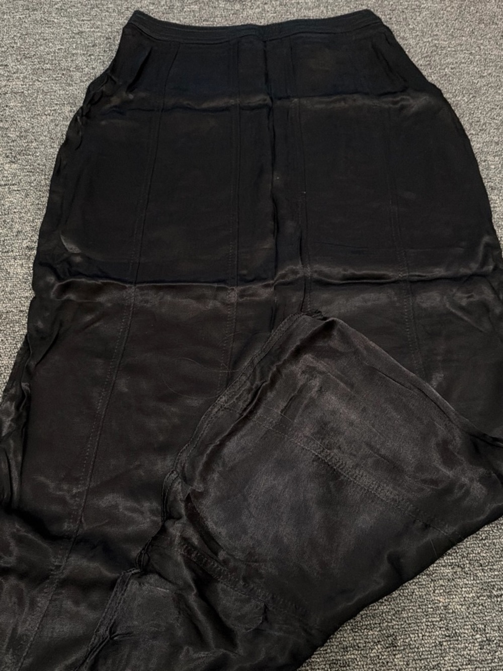 H&M Black Satin Maxi Skirt